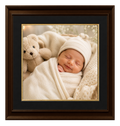 Sleeping newborn baby representing a personalised New Baby Ever Song created especially for one precious baby