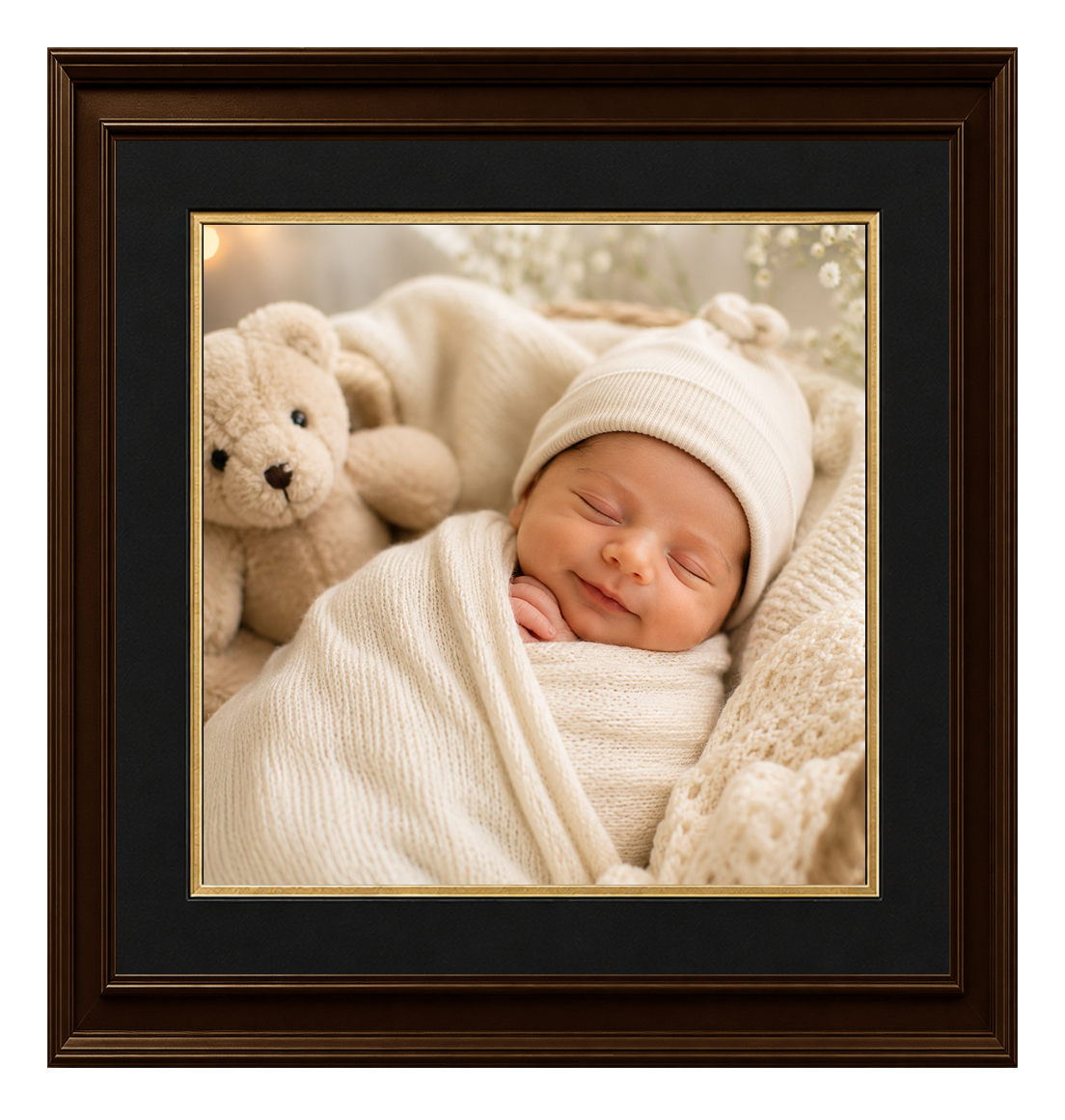 Sleeping newborn baby representing a personalised New Baby Ever Song created especially for one precious baby